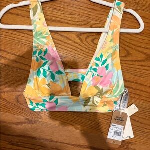 Billabong Floral Bikini Top - Yellow, Pink, Green